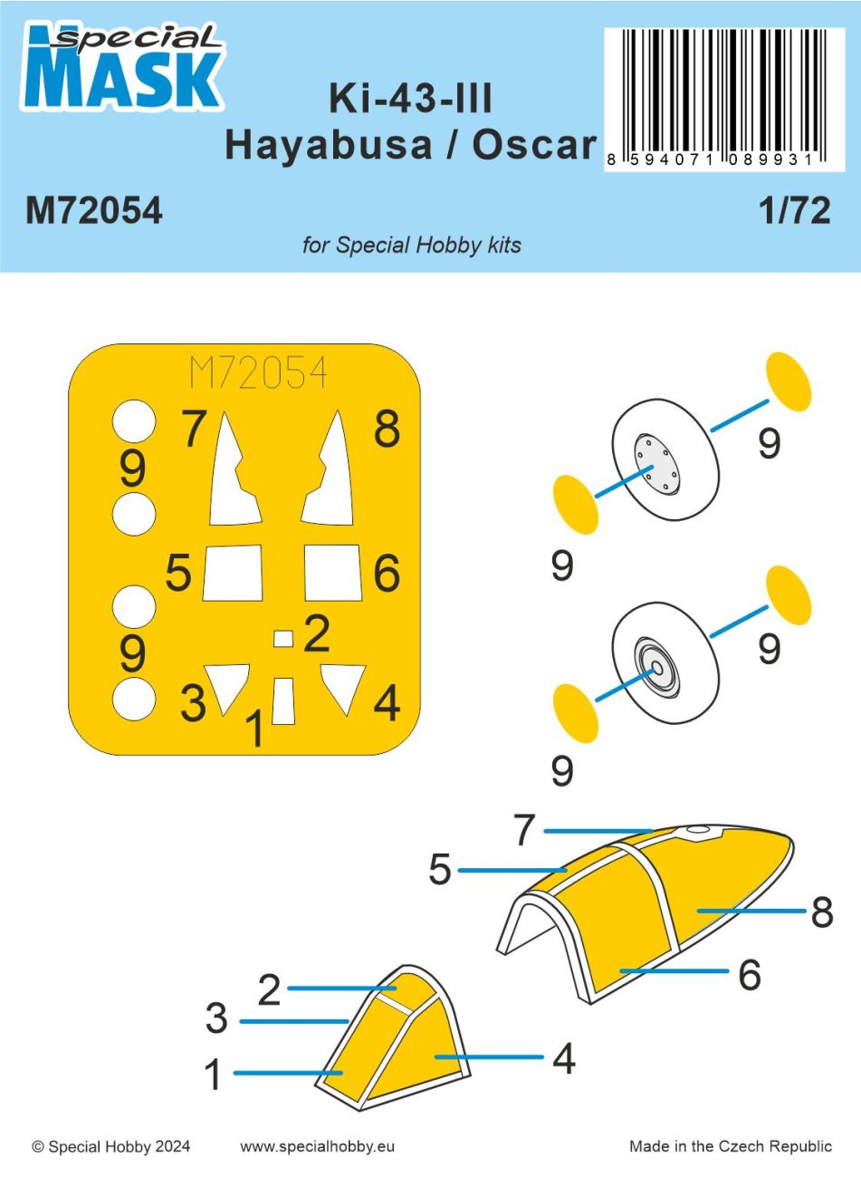 1/72 Mask for Ki-43-III Hayabusa/Oscar (SP.HOBBY)