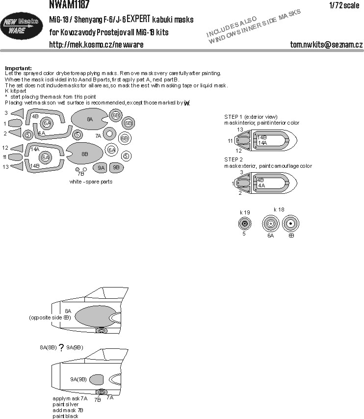 1/72 Mask MiG-19/Shenyang F-6/J-6 EXPERT (KP)