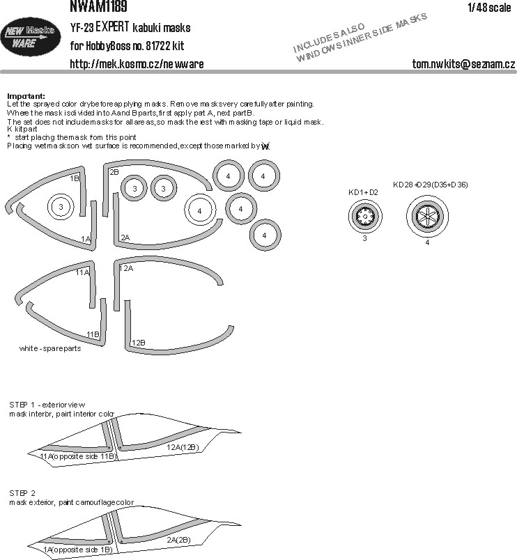 1/48 Mask YF-23 EXPERT (HOBBYB)