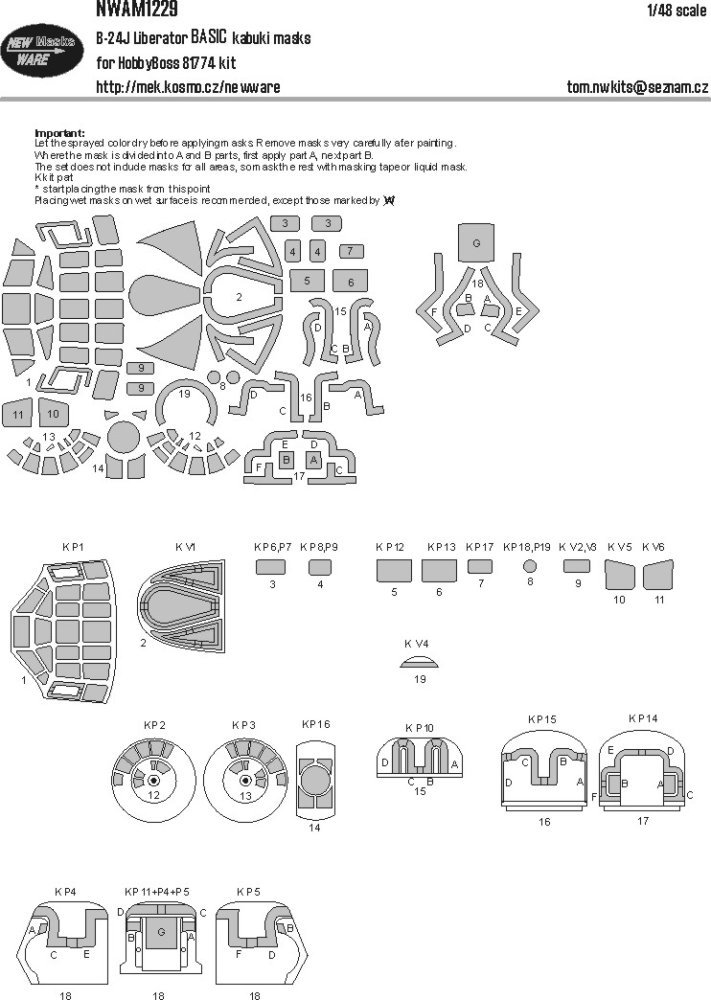 1/48 Mask B-24J Liberator BASIC (HOBBYB)