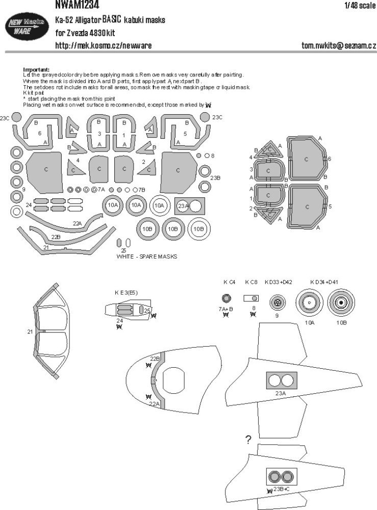1/48 Mask Ka-52 Alligator BASIC (ZVEZDA 4830)