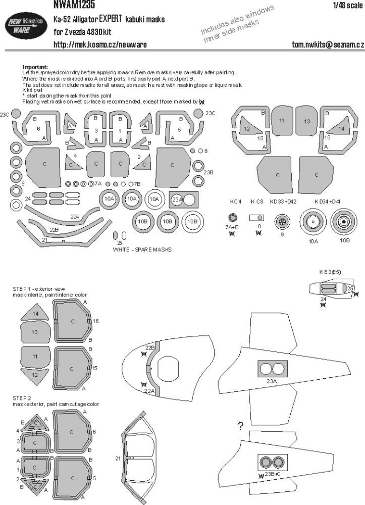 1/48 Mask Ka-52 Alligator EXPERT (ZVEZDA 4830)