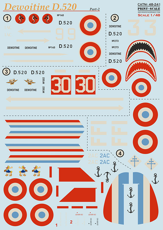 1/48 D-520 Dewoitine (wet decal)