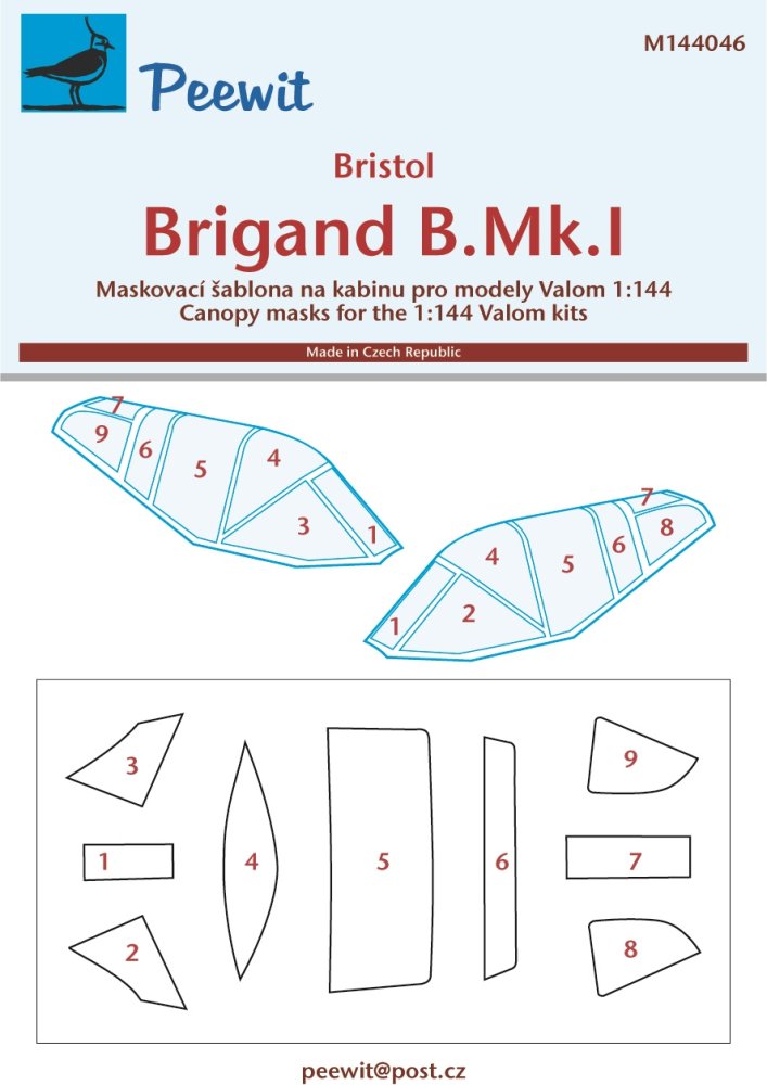 1/144 Canopy mask Brigand B.Mk.I (VALOM)