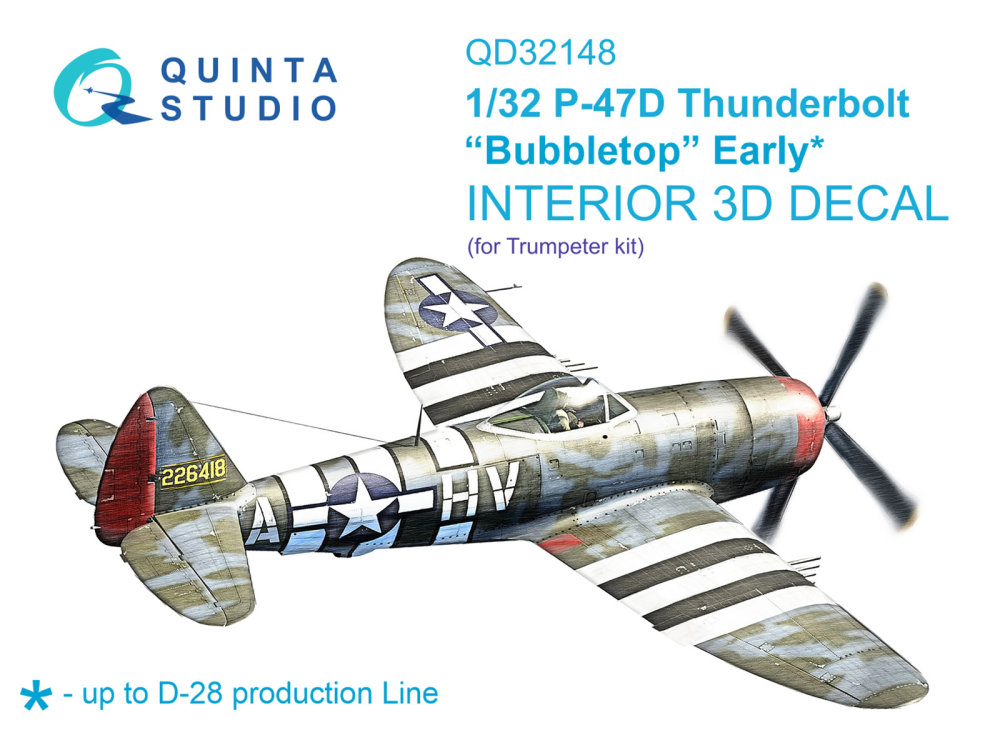 1/32 P-47D Thunderbolt Bubbletop Early 3D&col.Int.