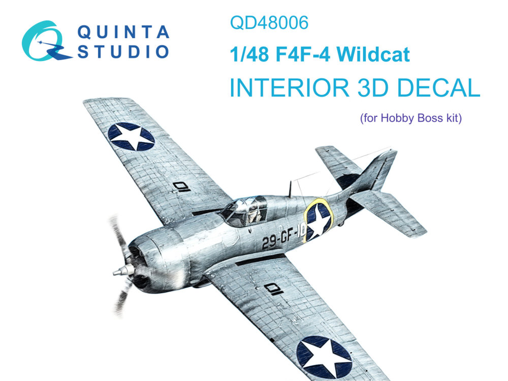 1/48 F4F-4 Wildcat 3D-Print.&col.Interior (HOBBYB)