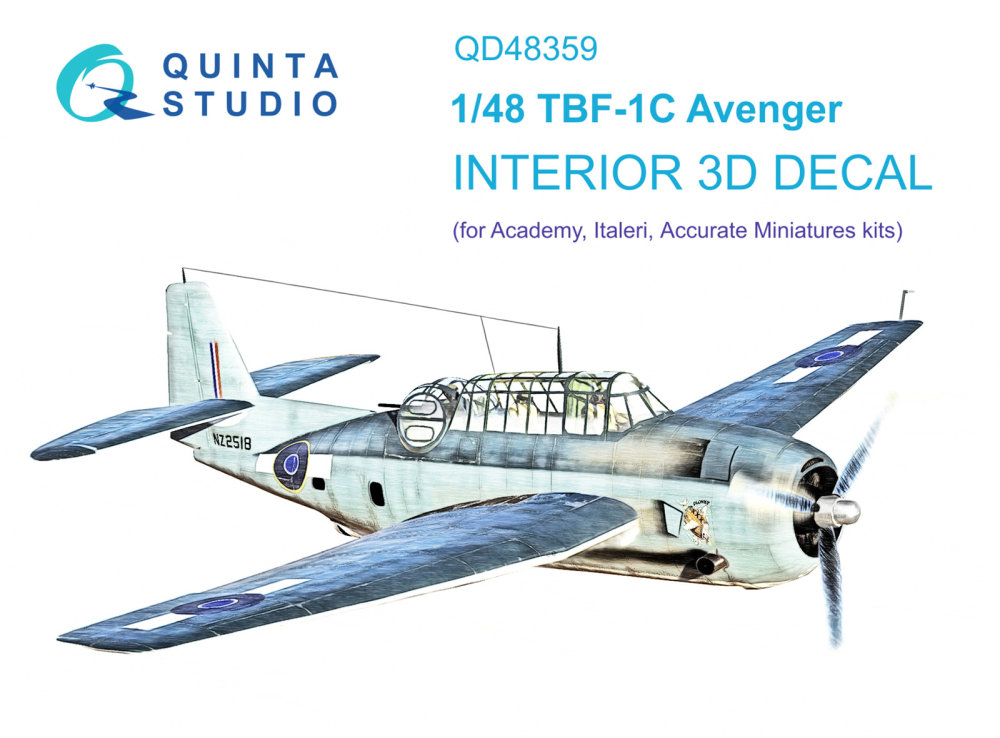 1/48 TBF-1 Avenger 3D-Print.&col.Interior (ACAD)