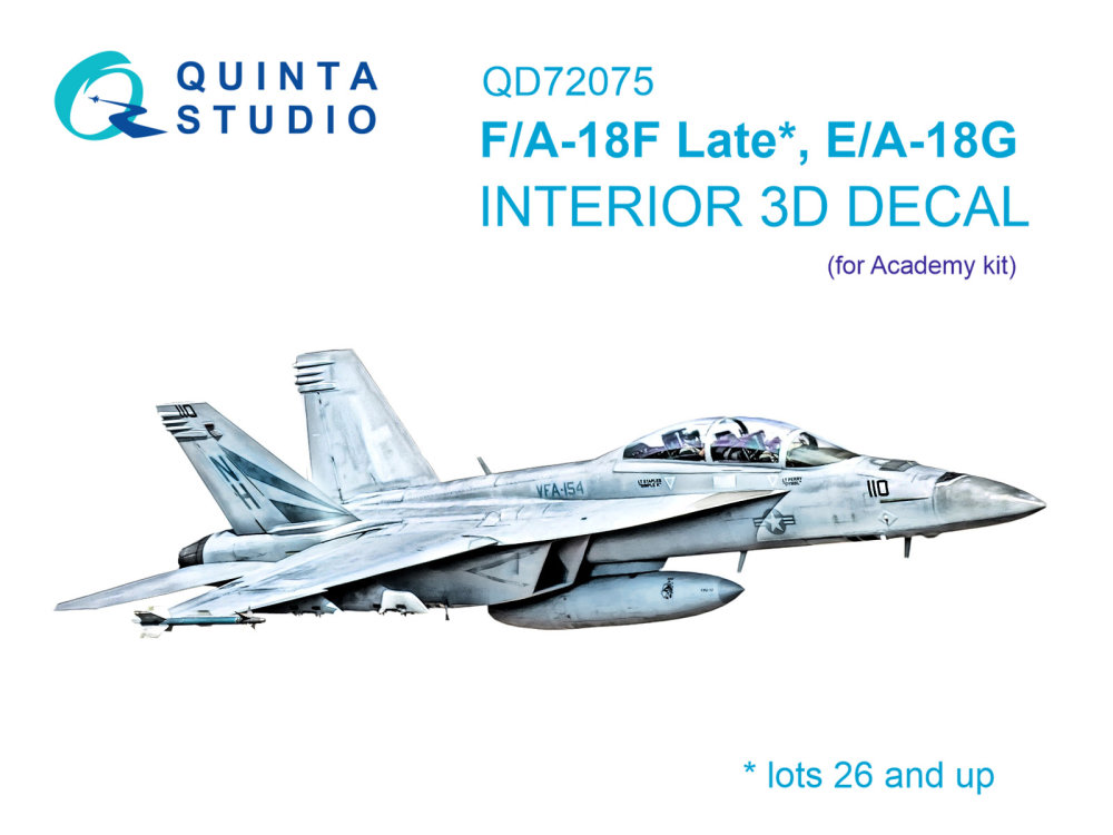 1/72 F/A-18F Late, E/A-18G 3D-Print.&col.Interior 