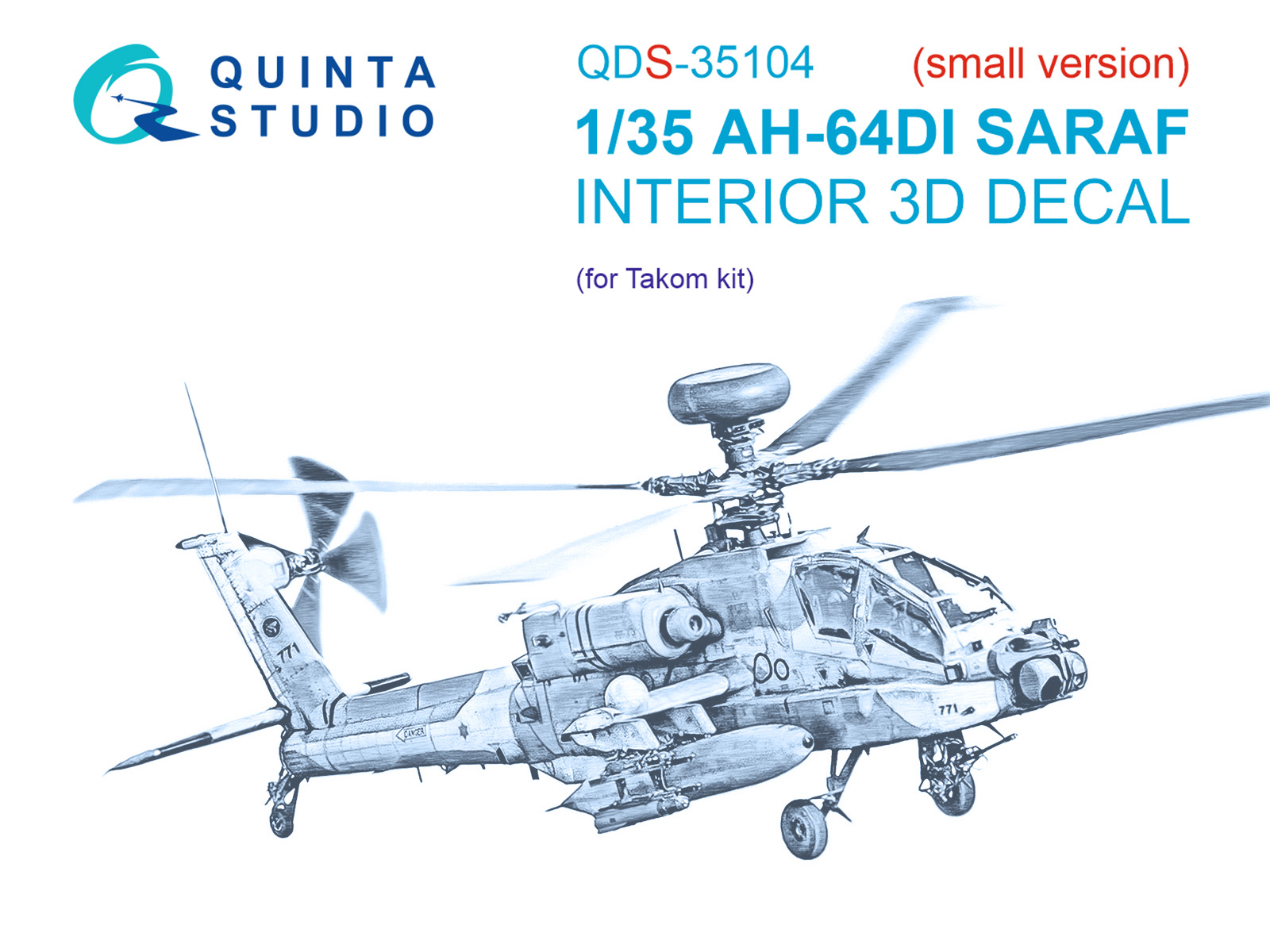 1/35 AH-64DI Saraf 3D-Print.&col.Interior (TAKOM) 