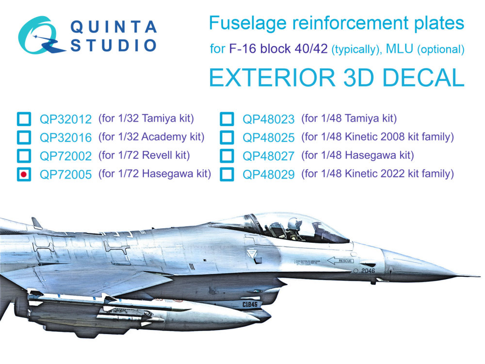 1/72 F-16 block 40/42 reinforcement plates (HAS)