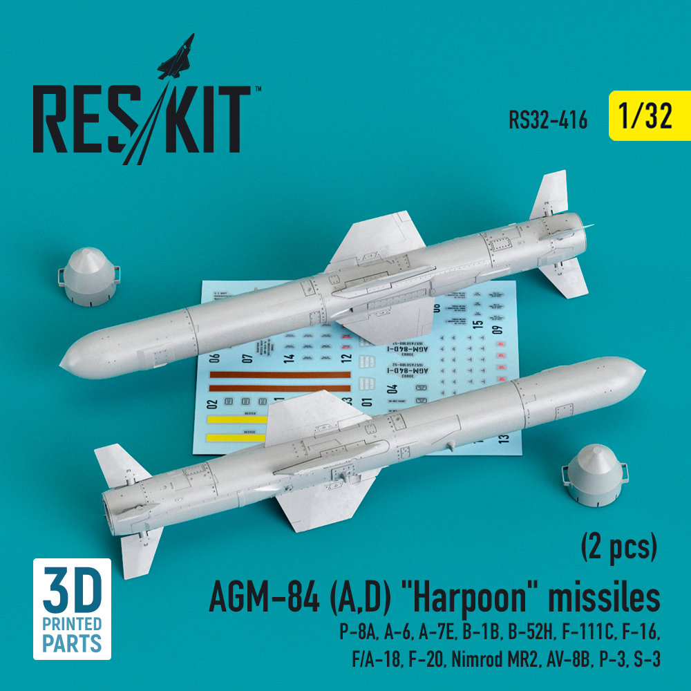 1/32 AGM-84 (A,D) 'Harpoon' missiles (2 pcs.)