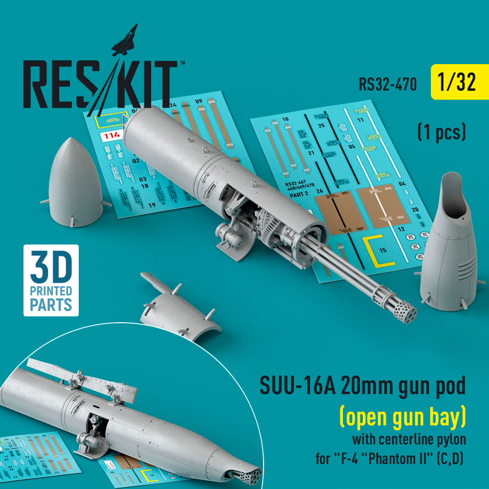 1/32 SUU-16A 20mm gun pod (opened) w/ centerl.pyl.