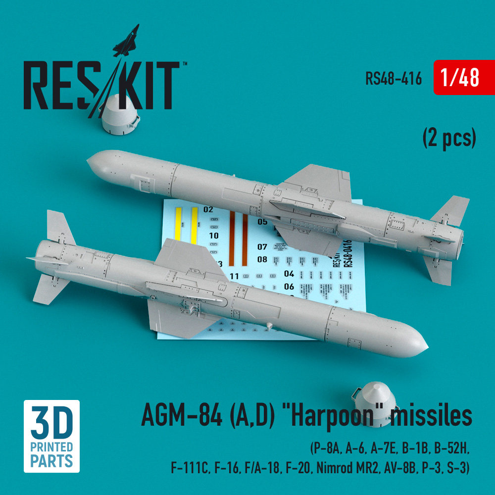 1/48 AGM-84 (A,D) 'Harpoon' missiles (2 pcs.)