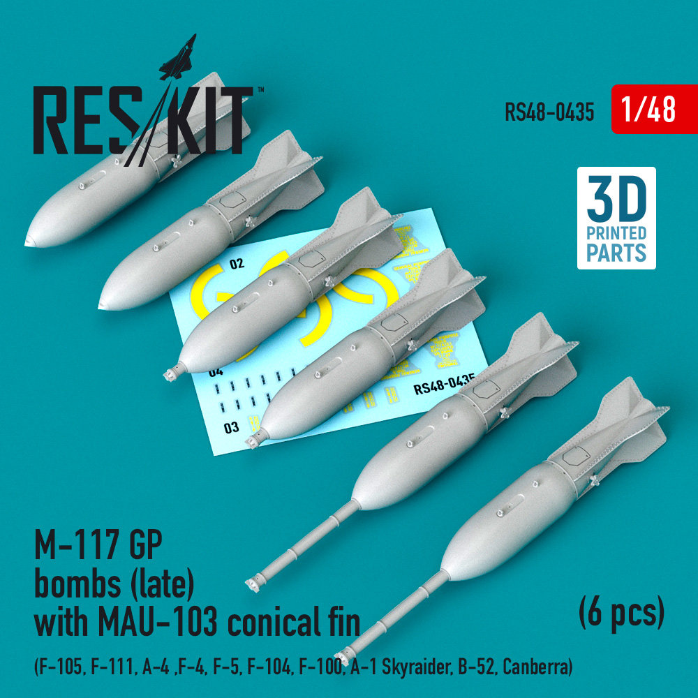 1/48 M-117 GP bombs (late) w/ MAU-103 conical fin 