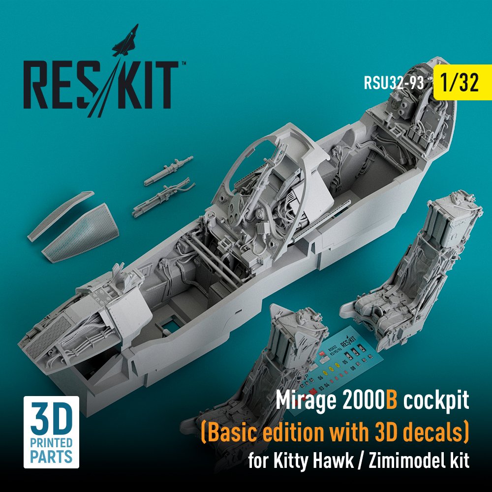 1/32 Mirage 2000B cockpit Basic edition w/ 3D dec.