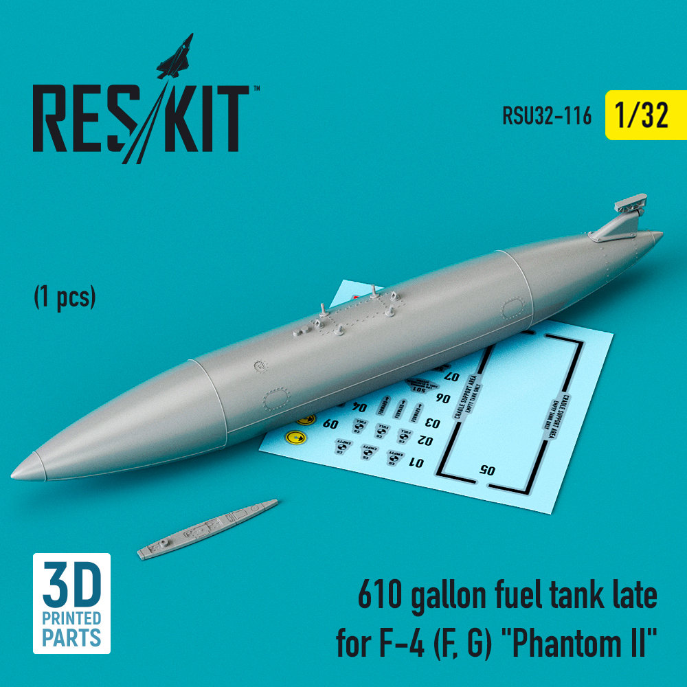 1/32 610 gallon fuel tank late for F-4 (F,G) Ph.II