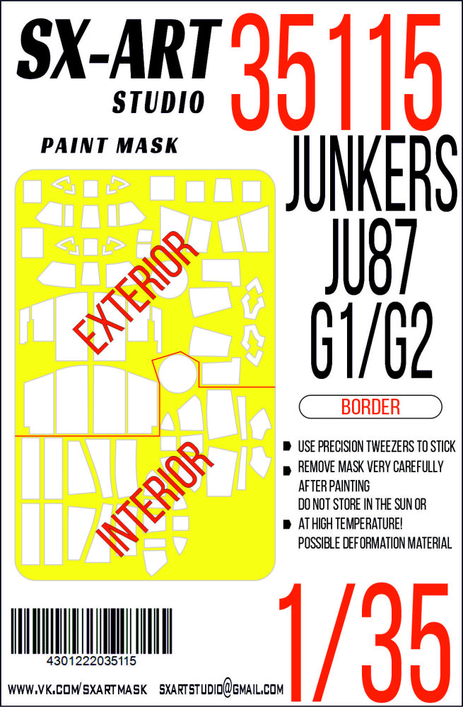 1/35 Paint mask Ju-87 G1/G2 (BORDER)