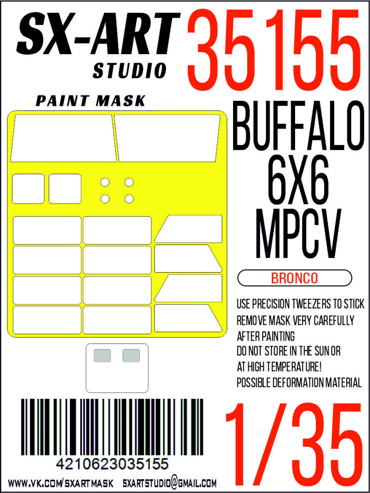 1/35 Paint mask Buffalo 6x6 MPCV (BRONCO)