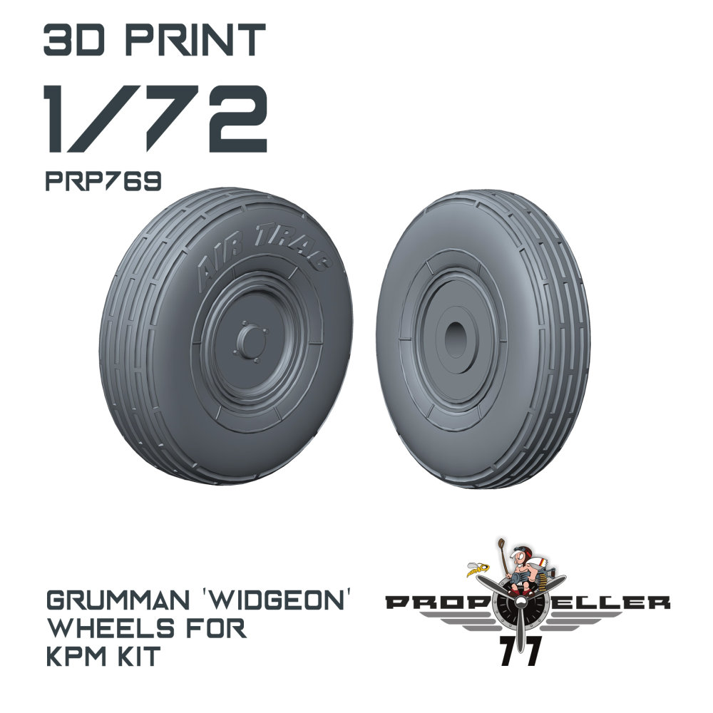 1/72 Gruman Widgeon wheels, 2 pcs. (KPM)