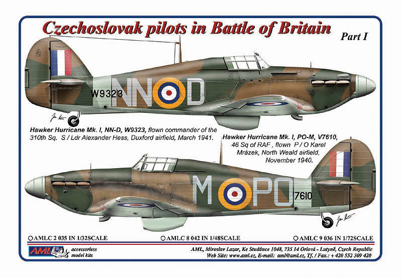 1/32 Decals Czechoslovak pilots in Battle of Brit.