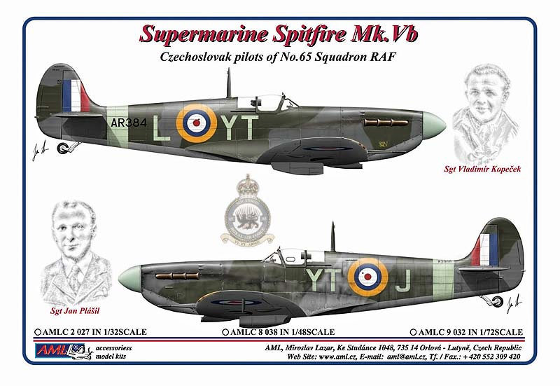 1/48 Decals Czechoslovak pilots of No.65 Squadron 