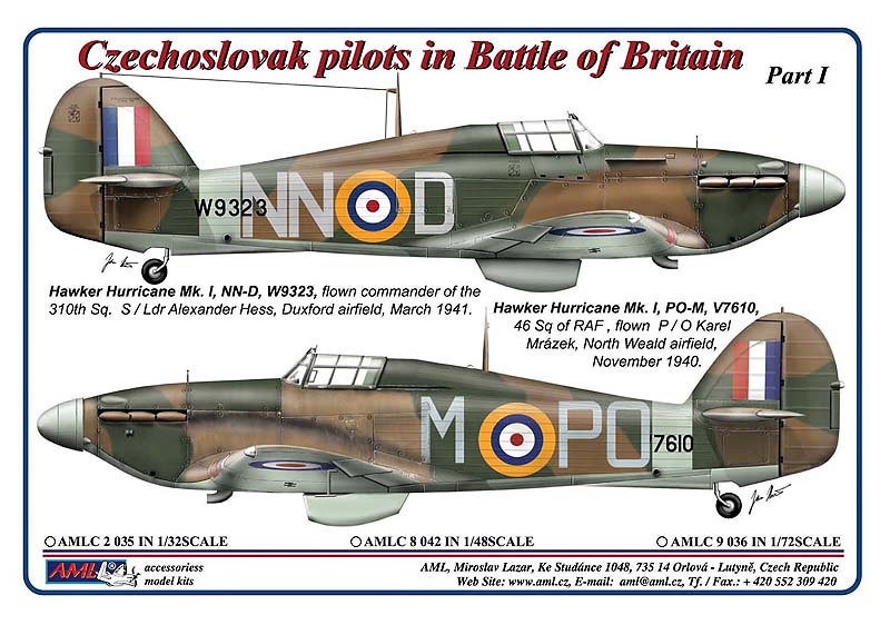 1/48 Decals Czechoslovak pilots in Battle of Brit.