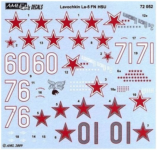 1/72 Decals Soviet Aces in La-5FN's