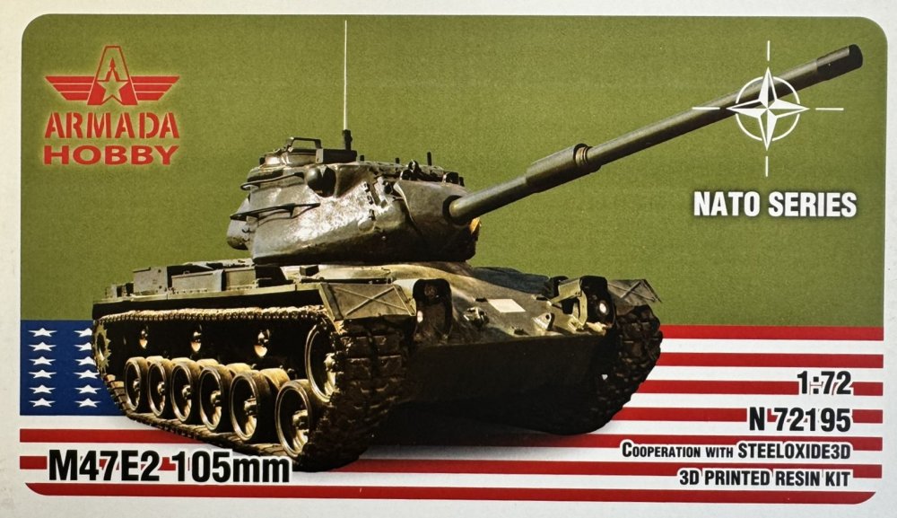 1/72 M47E2 105mm (3D resin printed kit)