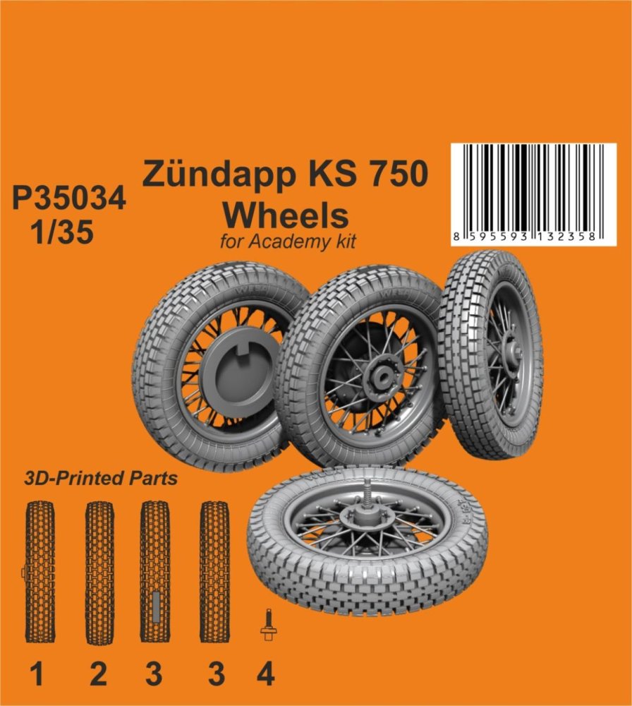 1/35 Zundapp KS 750 Wheels (ACAD) 3D-Print