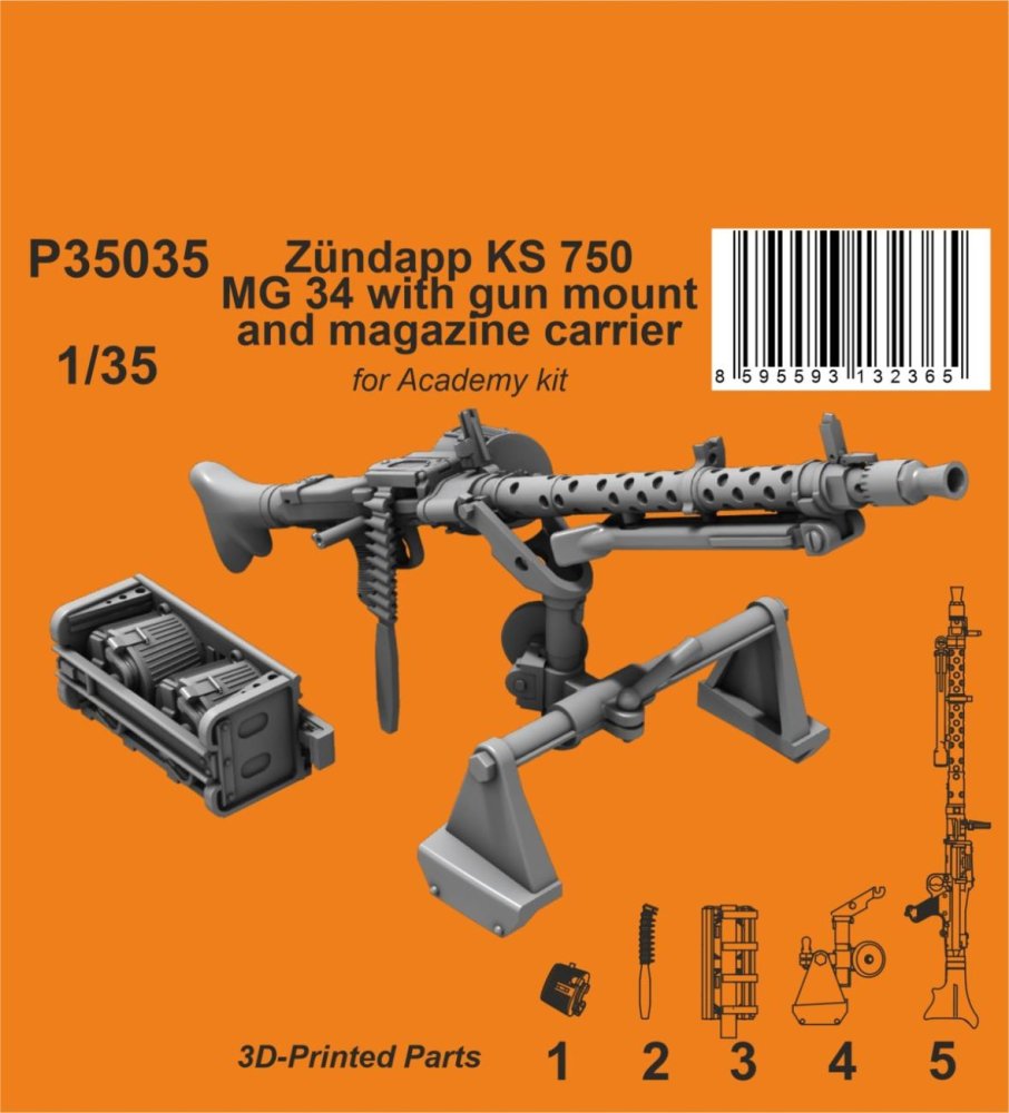 1/35 Zundapp KS 750 - MG 34 w/ gun mount (ACAD)