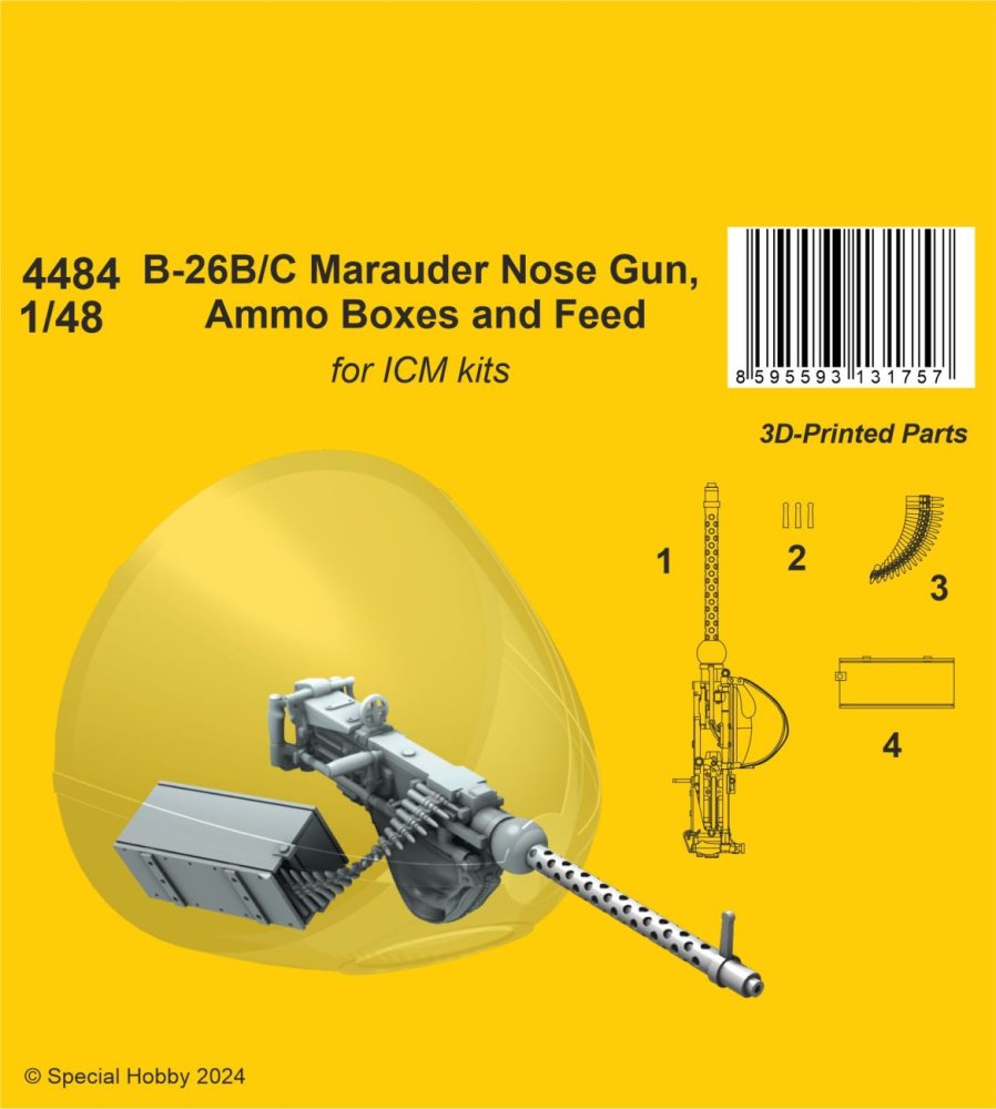 1/48 B-26B/C Marauder Nose Gun, Ammo Boxes (ICM)