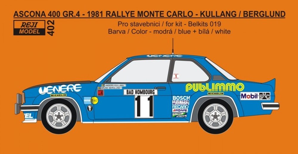 1/24 Opel Ascona 400 Rallye Monte Carlo 1981