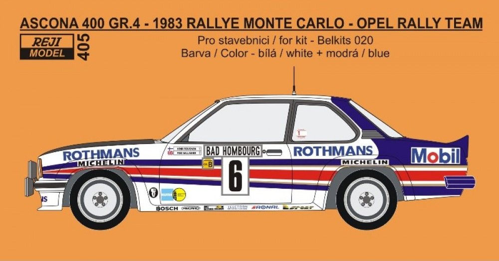 1/24 Opel Ascona 400 Gr.B Rallye Monte Carlo 1983