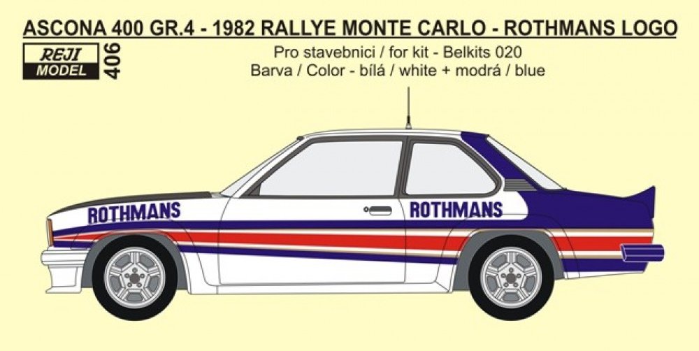 1/24 Ascona 400 Gr.B M.Carlo 1982 - Rothmans logo