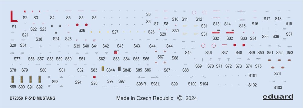 1/72 Decal P-51D stencils (EDU)