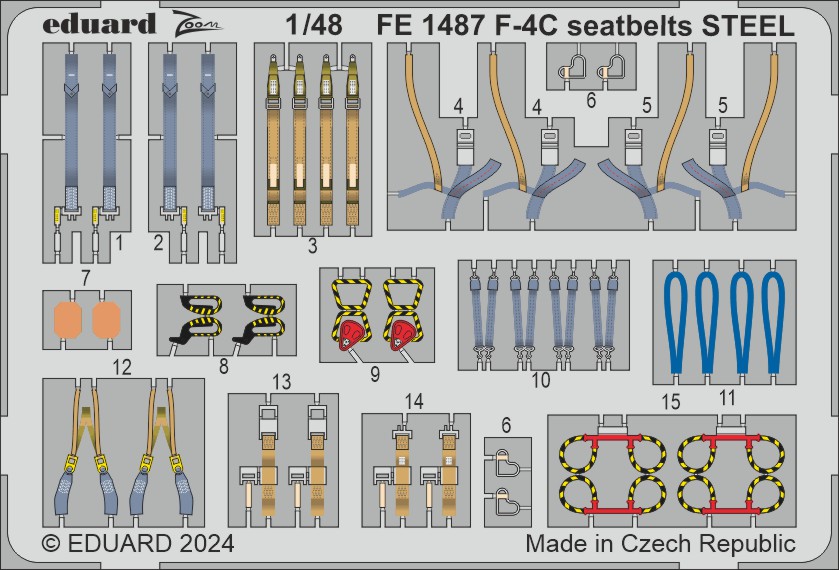 1/48 F-4C seatbelts STEEL (H. 2000/ACAD)