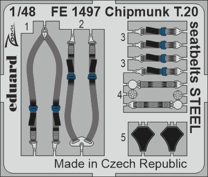 1/48 Chipmunk T.20 seatbelts STEEL (AIRF)