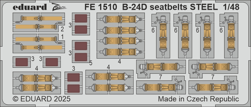 1/48 B-24D seatbelts STEEL (HOBBYB)