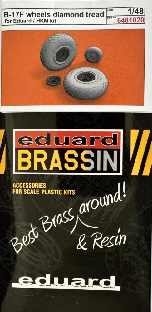 BRASSIN 1/48 B-17F wheels diamond tread (EDU)