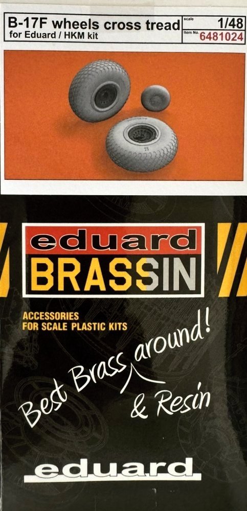 BRASSIN 1/48 B-17F wheels cross tread (EDU)