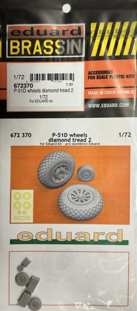 BRASSIN 1/72 P-51D wheels diamond tread 2 (EDU)