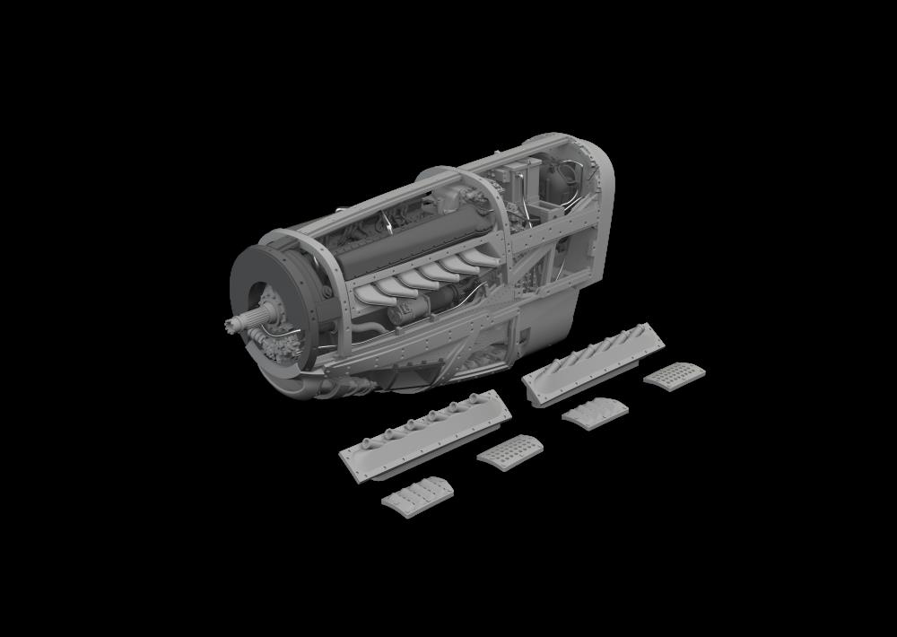 BRASSIN 1/72 P-51D engine PRINT (EDU)