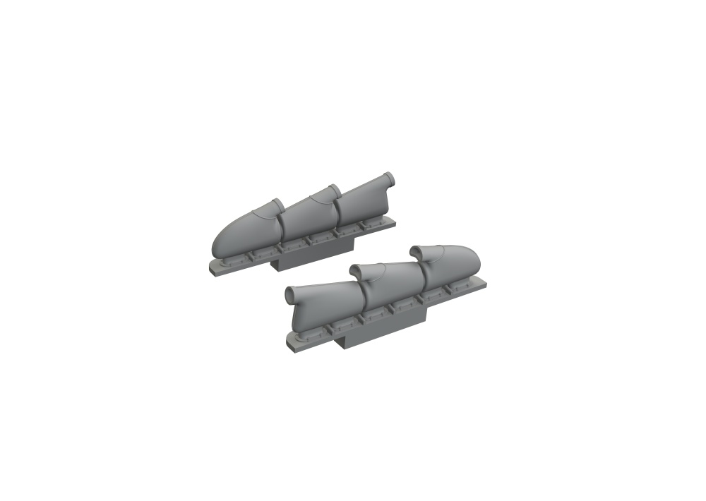 BRASSIN 1/72 Spitfire Mk.V 3-stacks exh.rounded