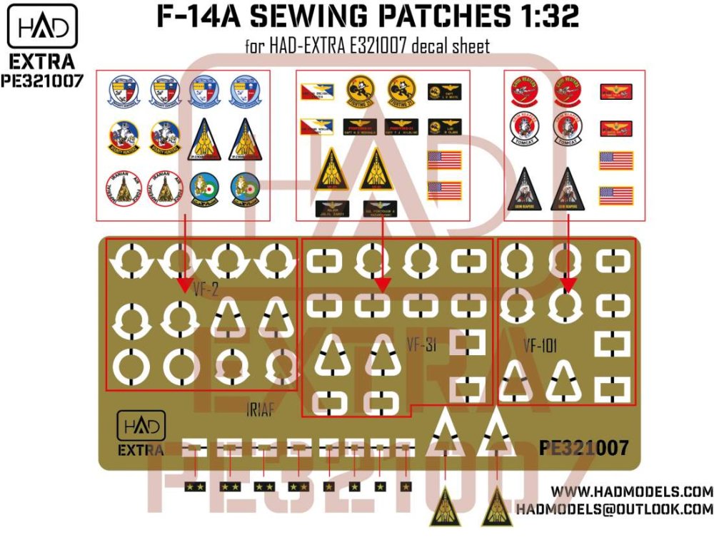 1/32 F-14A Sewing Patches (PE set) Vol.2