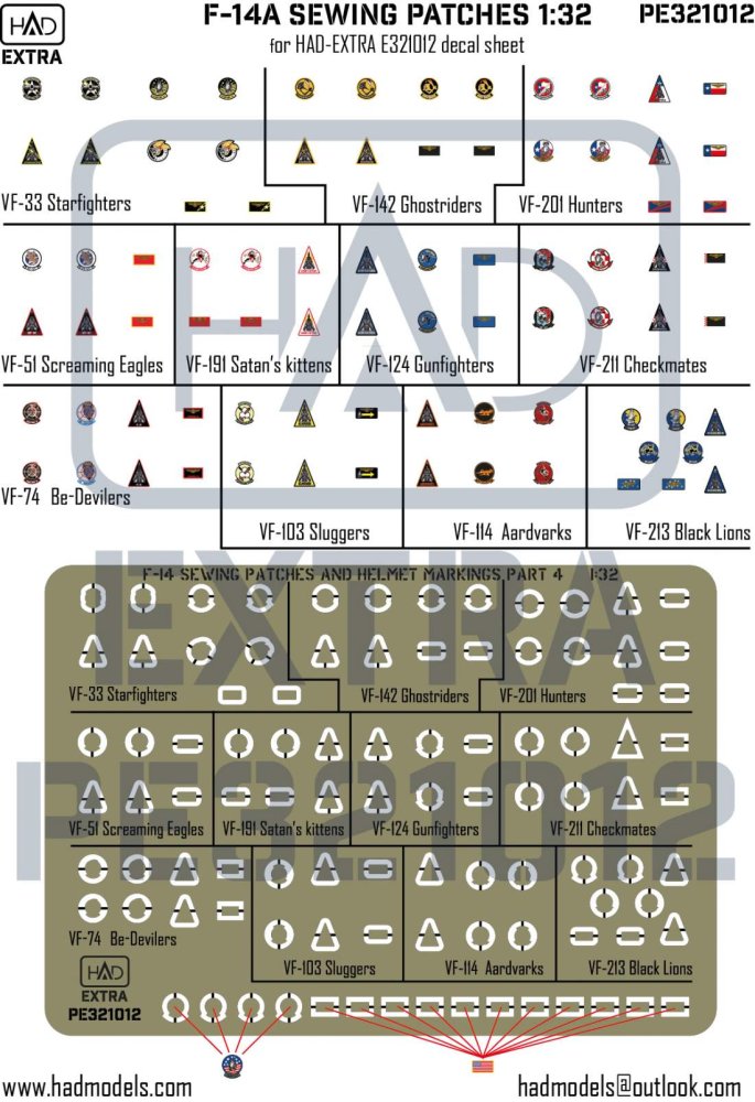 1/32 F-14A Sewing Patches (PE set) Vol.4