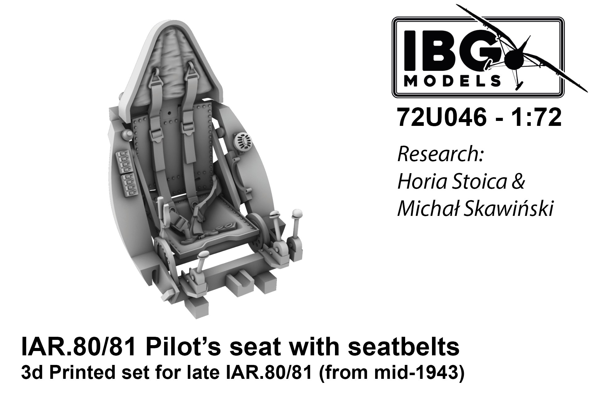 1/72 Pilot's Seat w/ Seatbelts for IAR 80/81 late