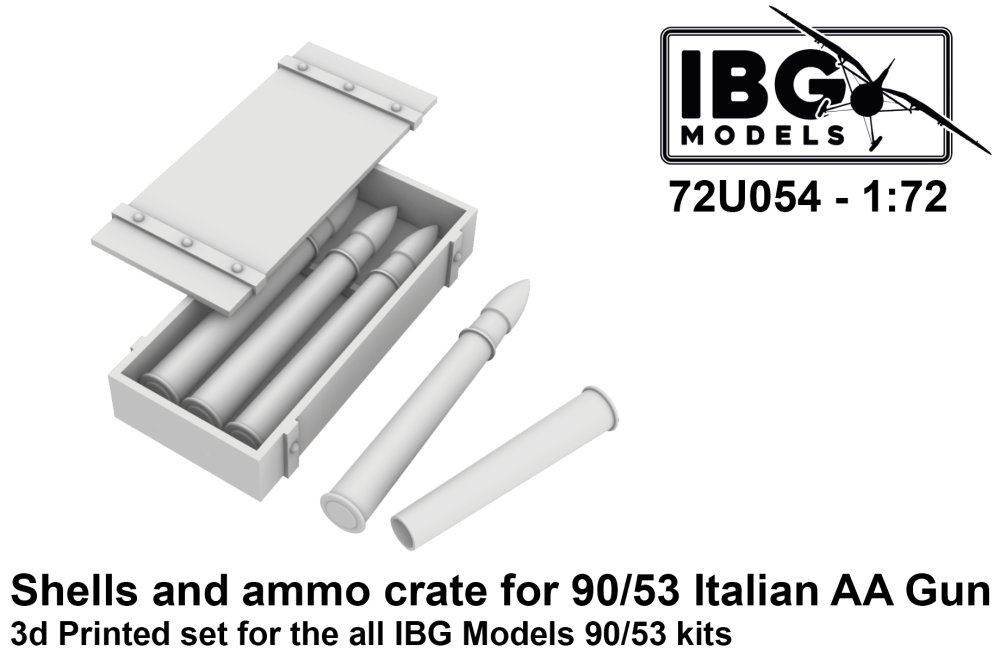 1/72 Shells & Ammo Crates for 90/53 Italian AA Gun