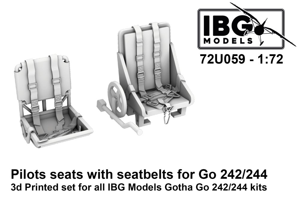 1/72 Pilots seats for Go 242/244 (3D-Printed)