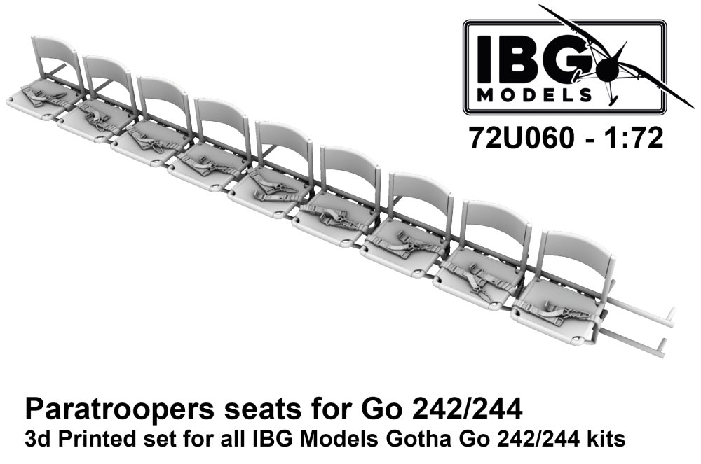 1/72 Paratroopers seat for Go 242/244 (3D-Printed)