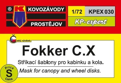 1/72 Canopy&wheel mask Fokker C.X